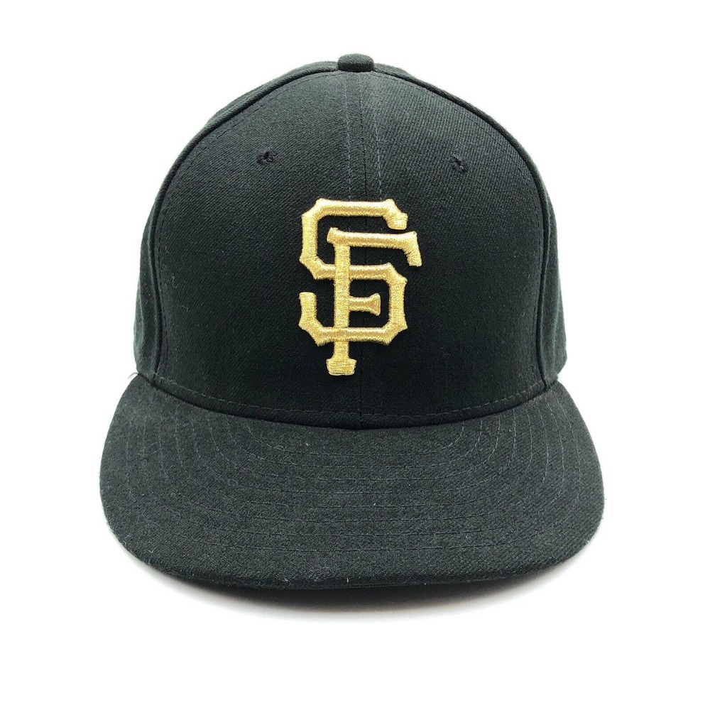 SF Giants MLB Gold Logo Fitted Cap Hat Size 7 3/8 San Francisco